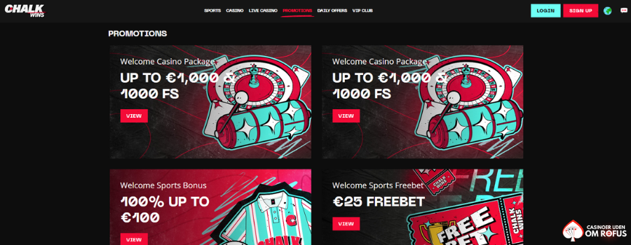 Chalkwins Casino bonus