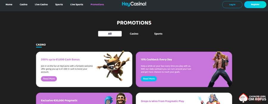 HeyCasino! bonus