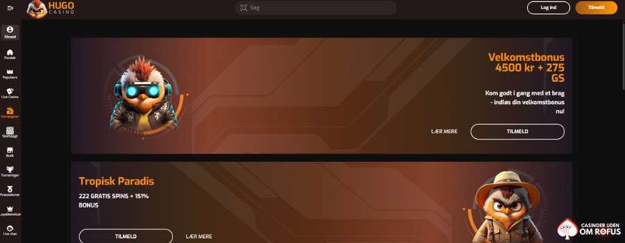 Hugo Casino bonus