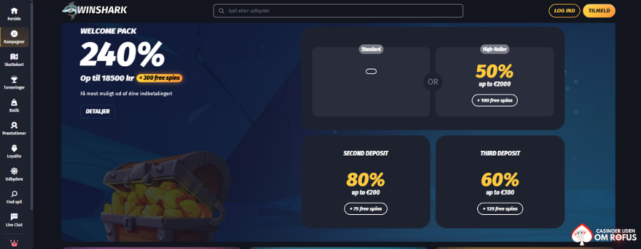 Winshark Casino bonus