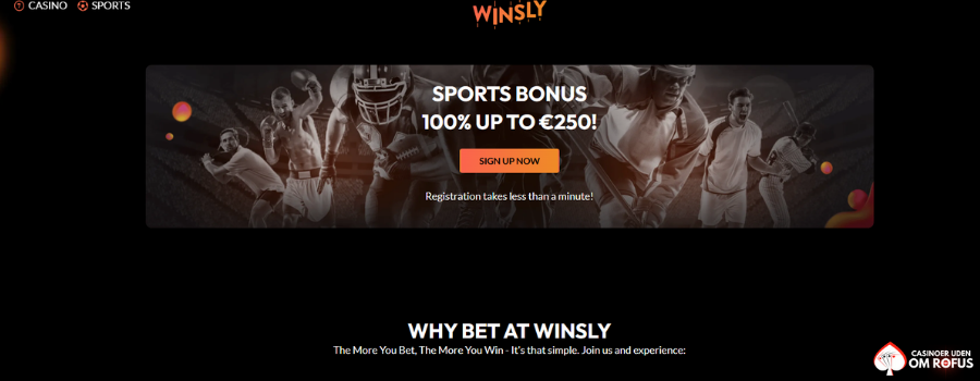 Winsly Casino bonus