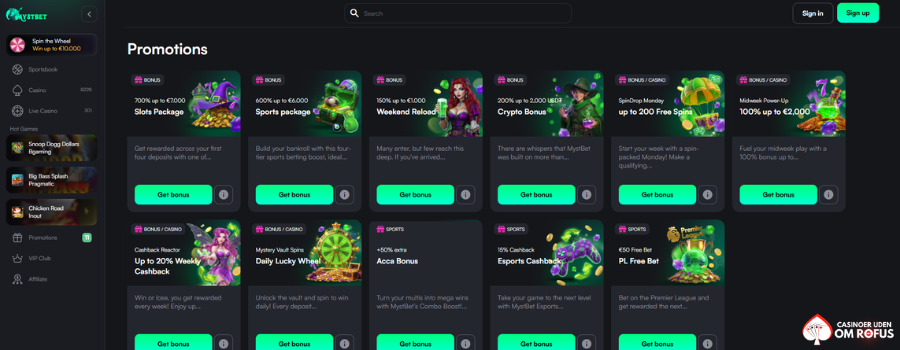 Mystbet casino bonus