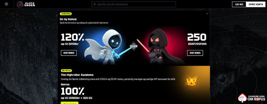 SlotsVader casino bonus