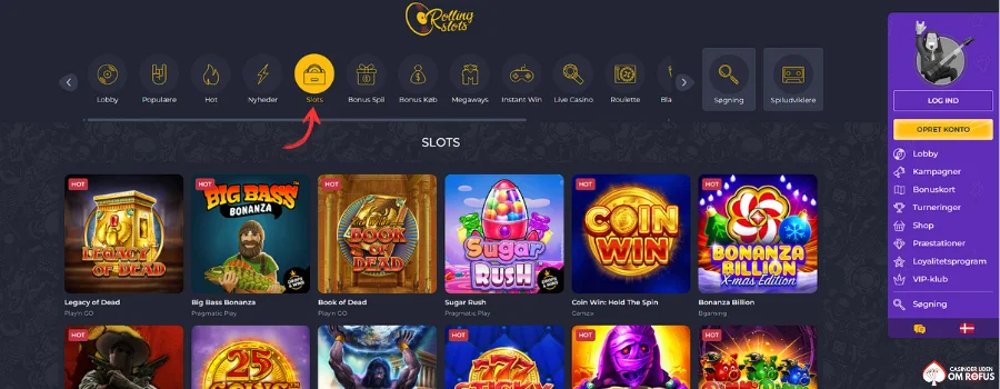 Rolling Slots Сasino Spil