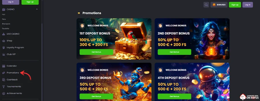 Spinline Сasino Bonusser