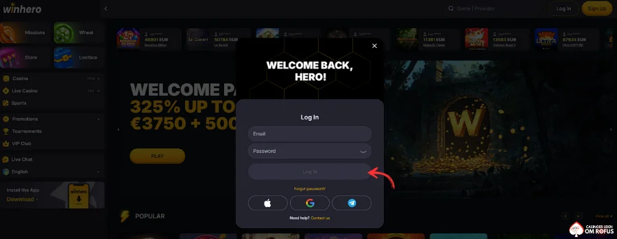 Сasino Login Winhero