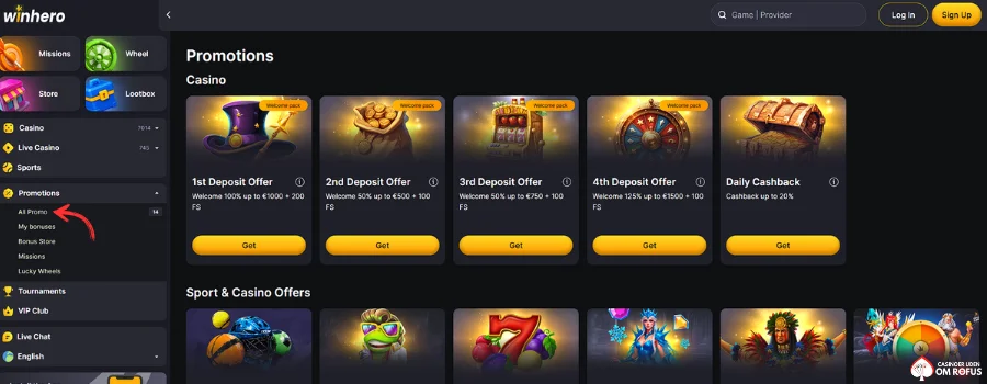 Сasino Winhero Bonusser